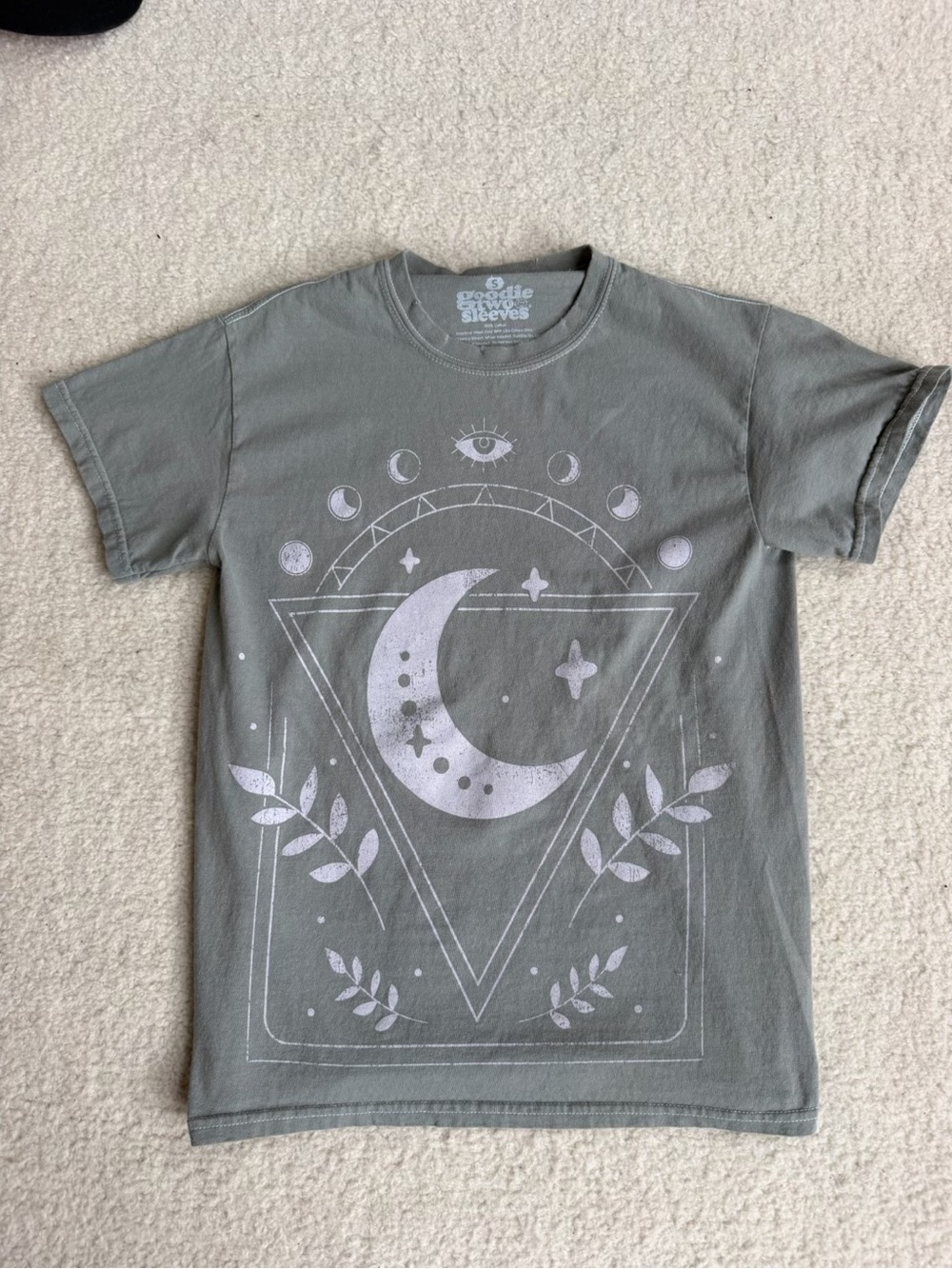 Celestial Gray Moon Graphic Tee Small S T Shirt
